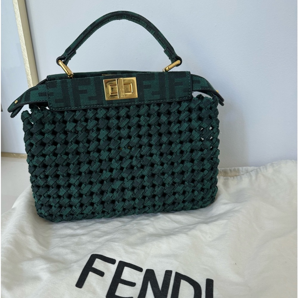 - Fendi Peekaboo woven green medium